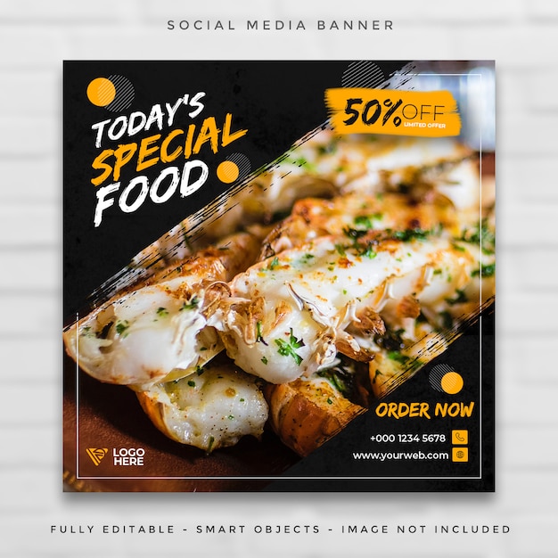 Restaurant food menu social media post