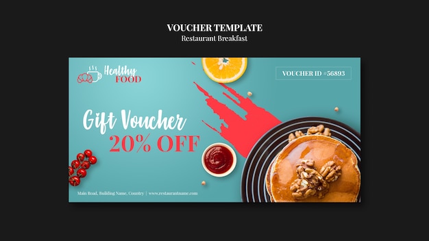 Restaurant gift voucher template