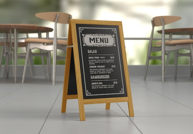 Restaurant Menu Board Mockup