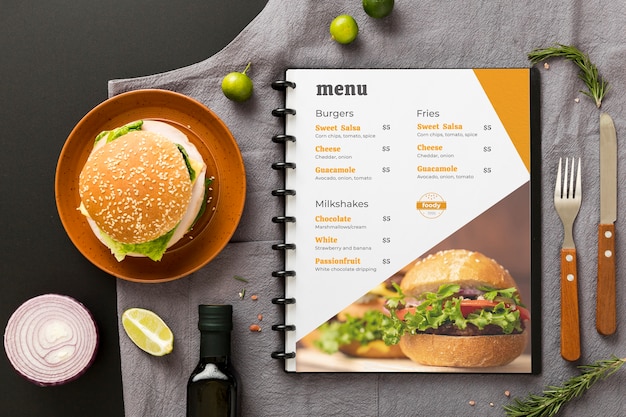 Restaurant menu concept mock-up