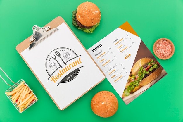 Restaurant menu concept mockup