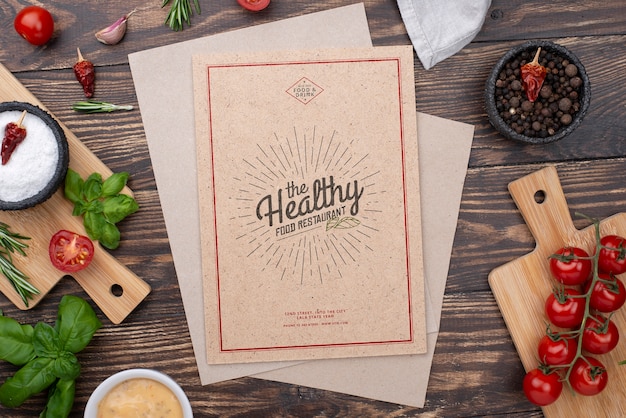 Restaurant menu concept mockup