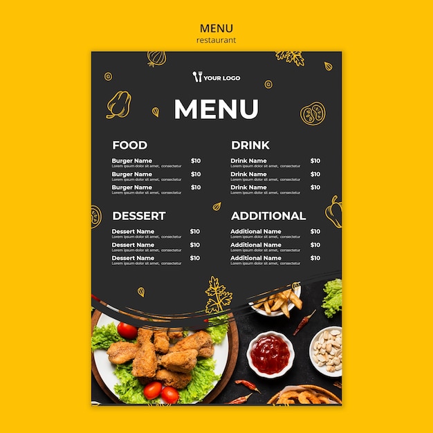 Restaurant menu template