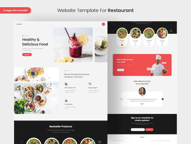 PSD restaurant website page design template