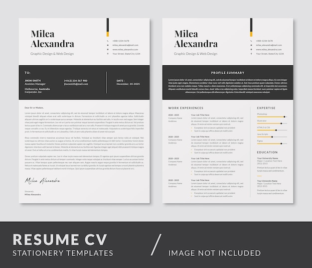 Resume CV and Cover Letter Curriculum Vitae