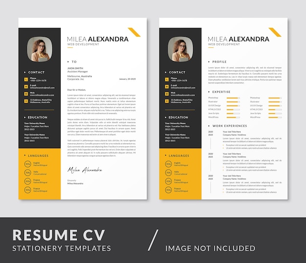 Resume CV and Cover Letter Curriculum Vitae