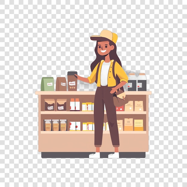 PSD retail worker illustration job