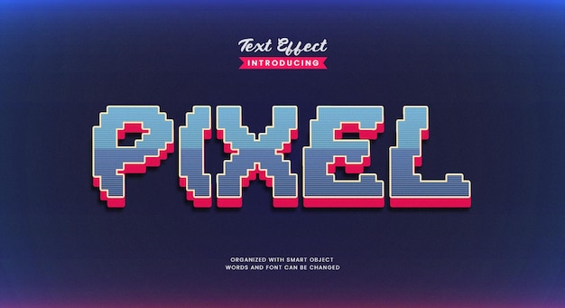 Retro 3d pixel style editable text effect arcade game typography