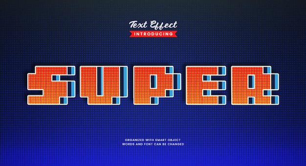 Retro 3d pixel style editable text effect arcade game typography