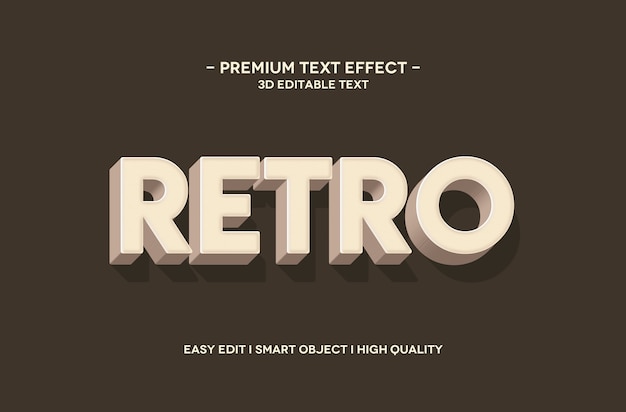 Retro 3D Text Style Effect Template