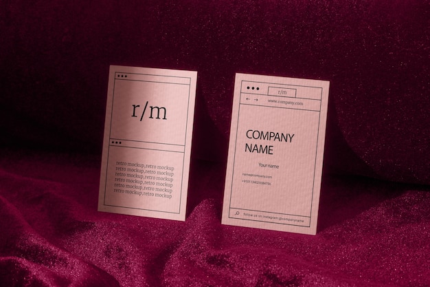 Retro business card mockup design