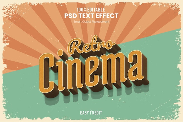 Retro Cinema  Old Vintage Retro Pop Up 3D Text Effect