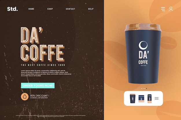 Retro classic coffee shop landing page