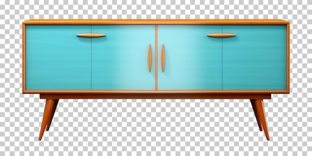 Retro Credenza Sideboard Isolated on Transparent Background