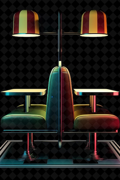 PSD retro diner booths 8 bit pixel with vinyl seats and chrome a png unique y2k design collection