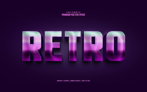 Retro editable premium psd text effect