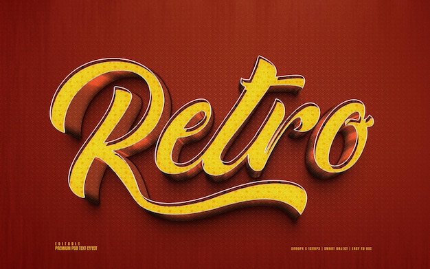 Retro fully editable premium psd text effect