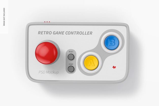 Retro Game Controller Mockup, Top View