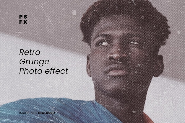 retro grunge photo effect psd