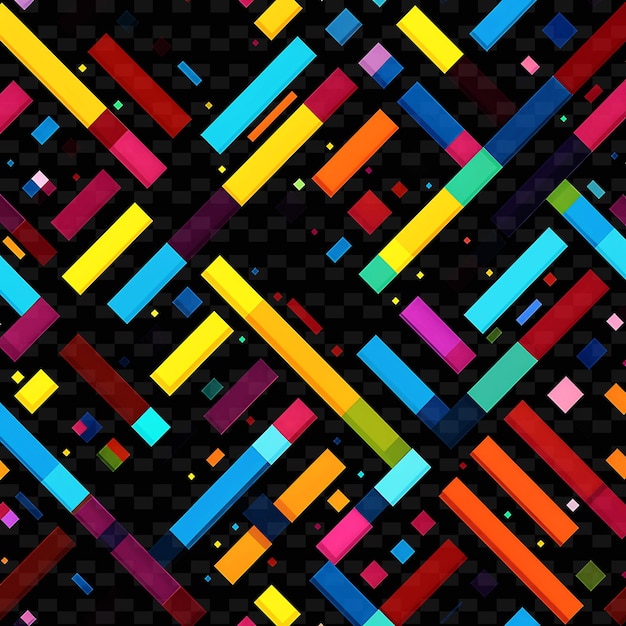 Retro Inspired Trellises Pixel Art With Bold Colors and Geom Creative Texture Y2K Neon Item Designs