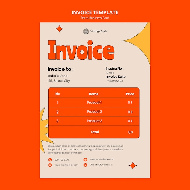 Retro invoice template