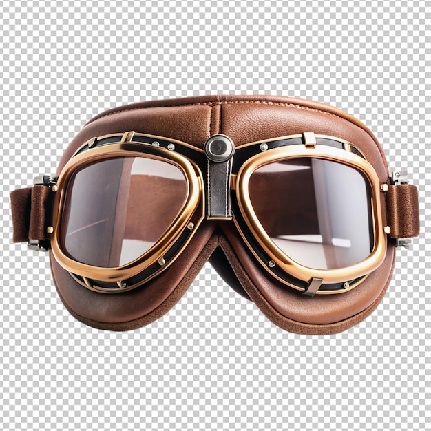 PSD retro motorbike goggles on transparent background