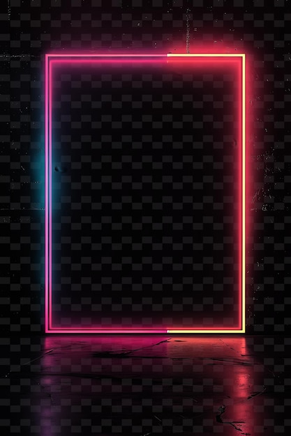 Retro Neon Sign With a Rectangular Board Frame Inspired by v Y2K Shape Creative Signboard Decor