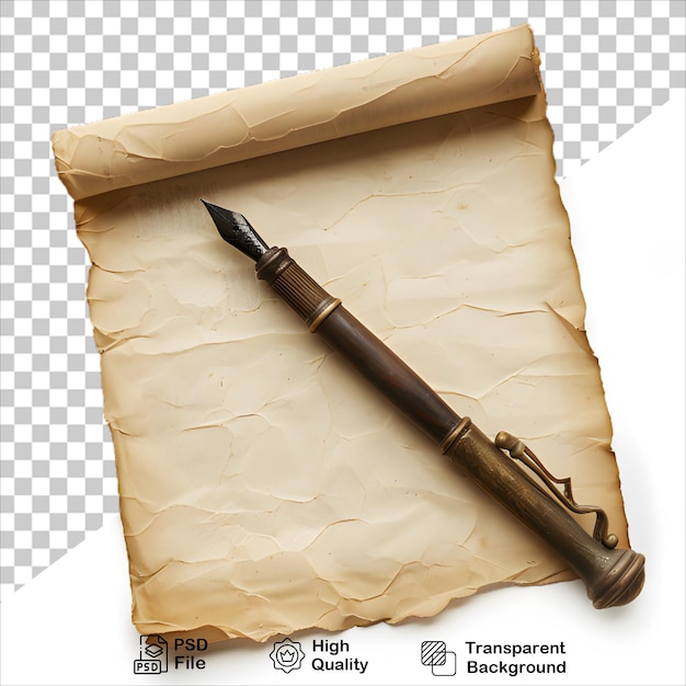 PSD retro pen and vintage paper isolated design