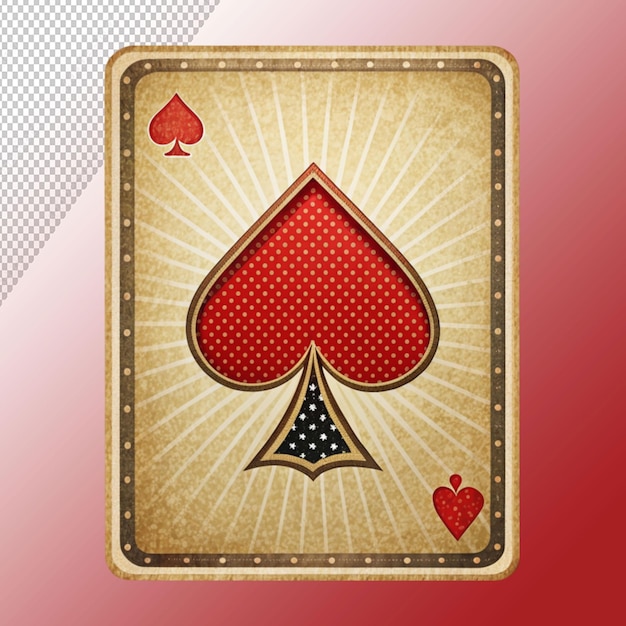 retro playing card illustration isolated on transparent background