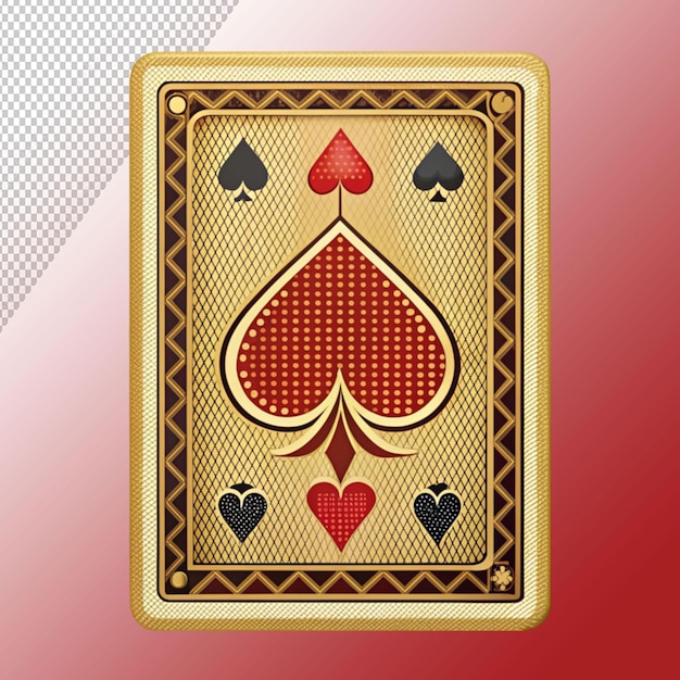 retro playing card illustration isolated on transparent background