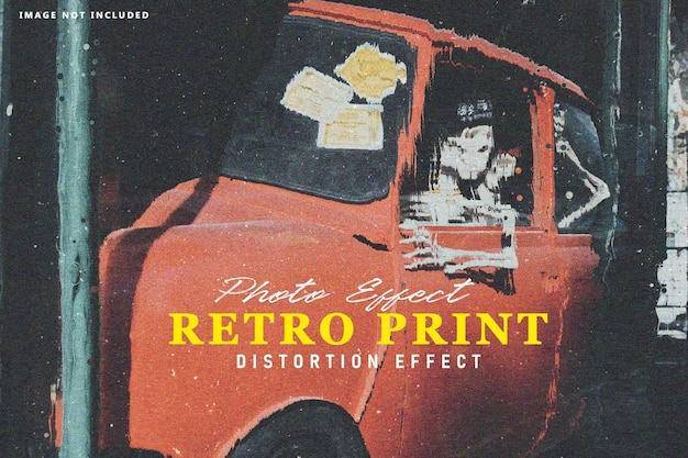 Retro print distortion photo effect