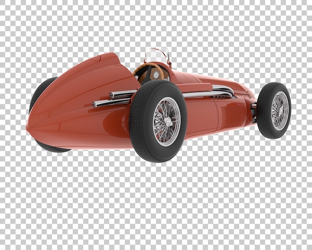 Retro race car on transparent background 3d rendering illustration