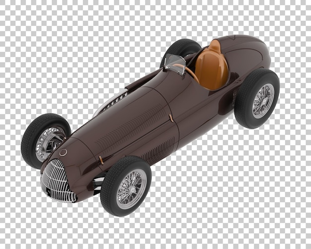 Retro race car on transparent background 3d rendering illustration