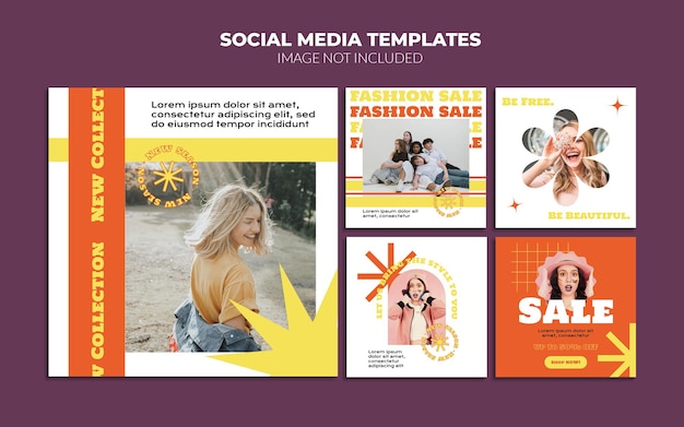 Retro Social Media Instagram Post Templates