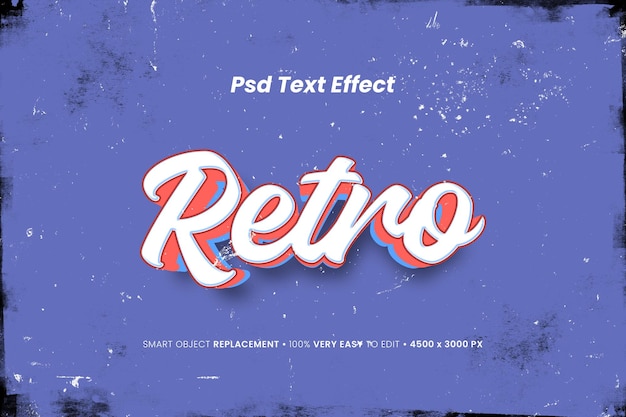 retro text effect psd