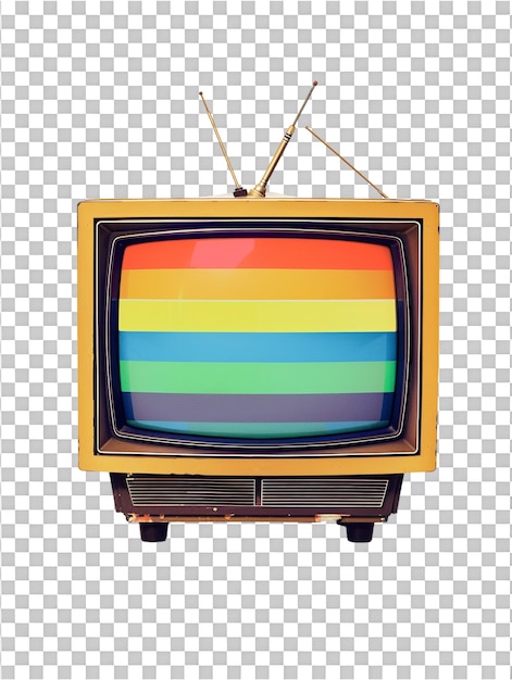 PSD retro tv against transparent background