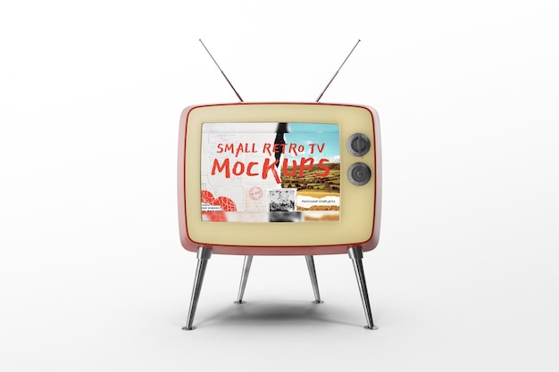 PSD retro tv mockup psd template editable background