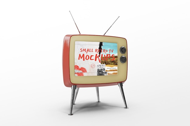 PSD retro tv mockup psd template editable background