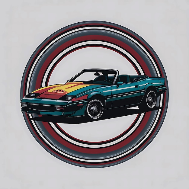 PSD retro vintage car classical tshirt design