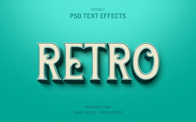 Retro vintage editable 3d text effect