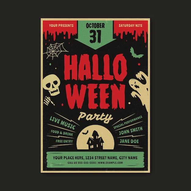 Retro Vintage Halloween Event Party Flyer