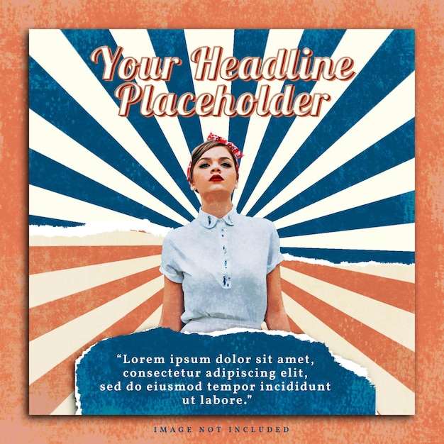 retro vintage look poster flyer design template