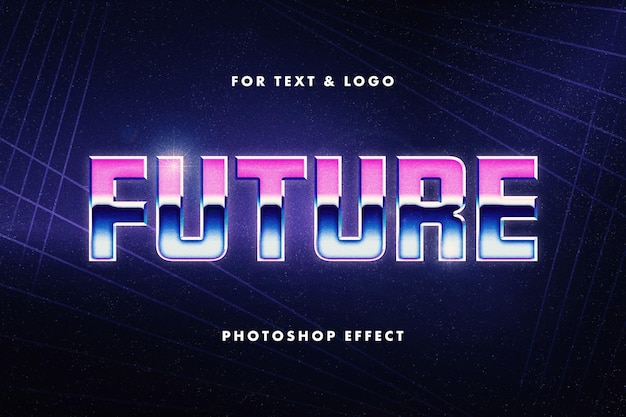 Retrowave vintage text and logo effect