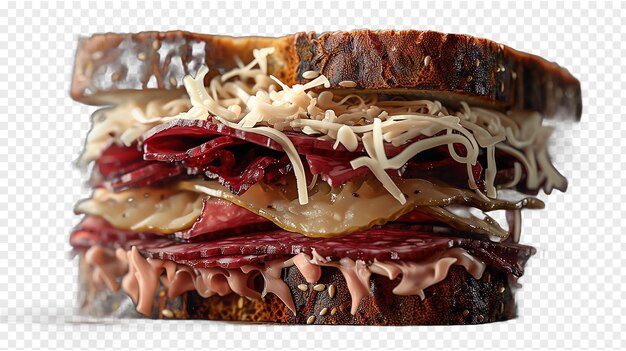 PSD reuben sandwich food realisticisolated on a transparent background