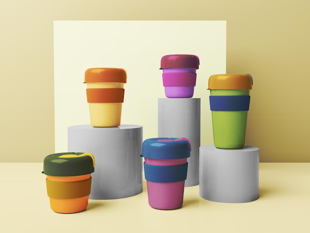 PSD reusable coffee cup mockup