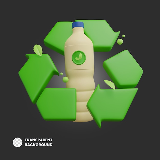 Reusable plastic bottle 3d green energy icon