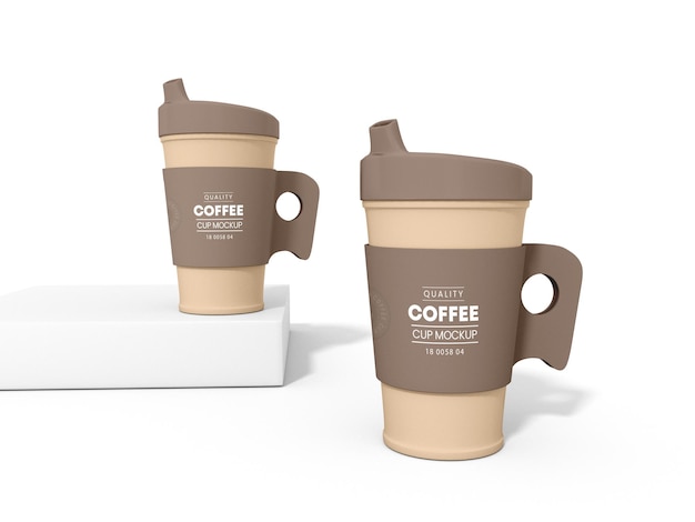 Reusable Plastic Coffee Cup Branding Mockup