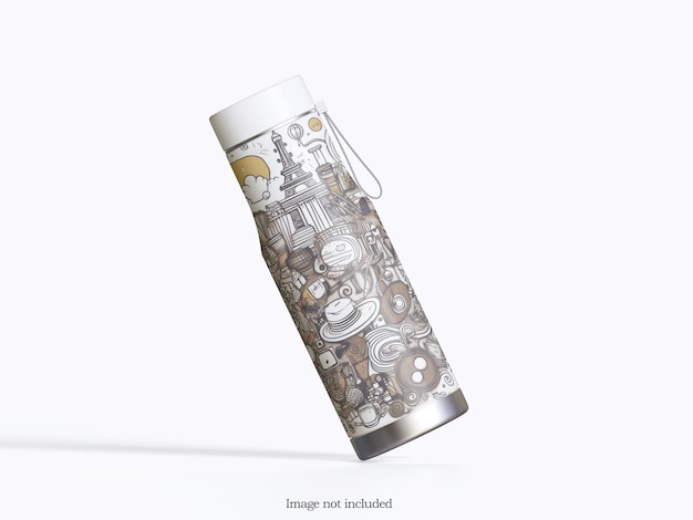 PSD reusable water bottle mockup on white background psd file