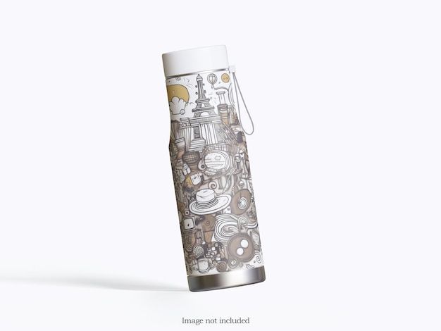 PSD reusable water bottle mockup on white background psd file