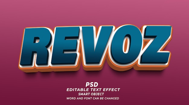 Revoz 3d Editable Text Effect Photoshop PSD Style